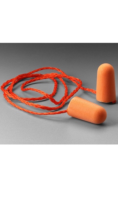 3M 1110 corded disposable ear plug- made of soft foam